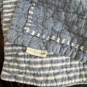 Pottery Barn Kids Blue Striped Anchor blanket